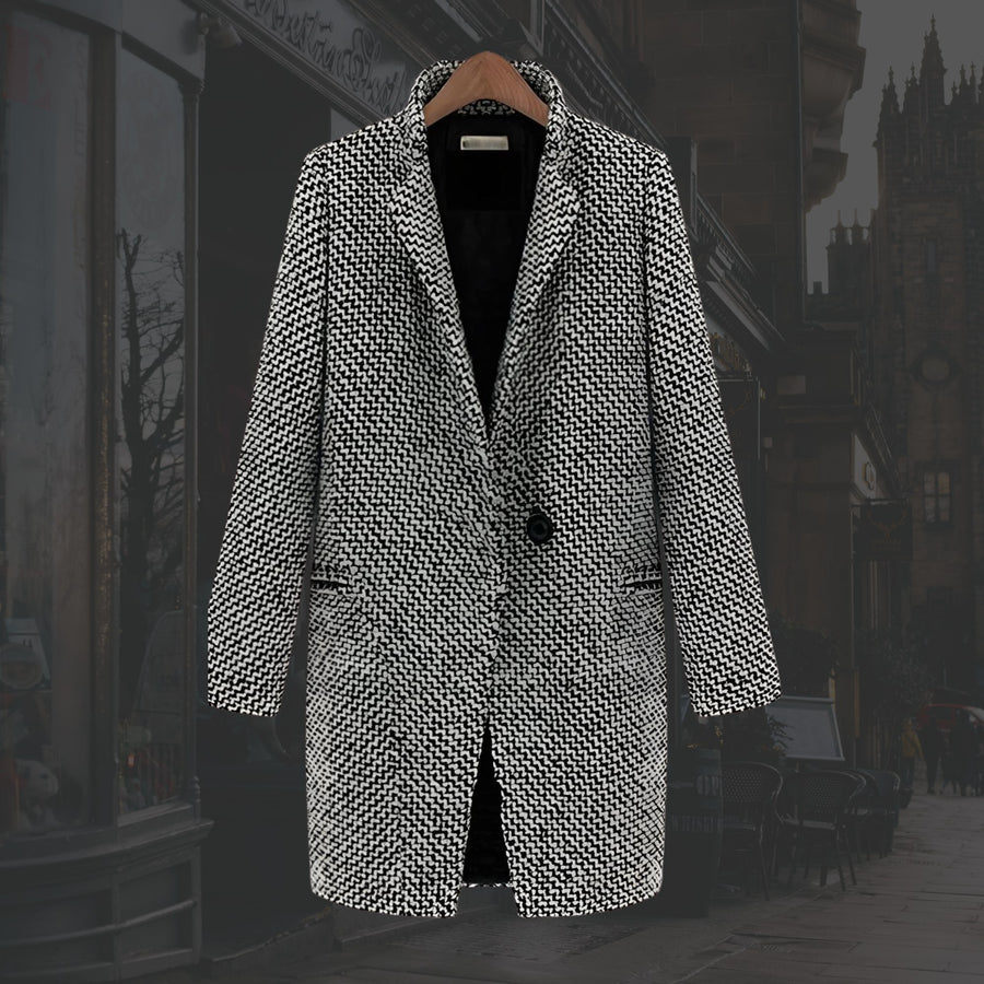 Saoirse | Women's Tailored Lapel Design Coat in Gray