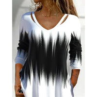 Sapphira | Women's V-Neck Long Sleeve Fashionable Top in Black