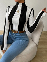 Sapphira | Women's Textured Long Sleeve Top in Black