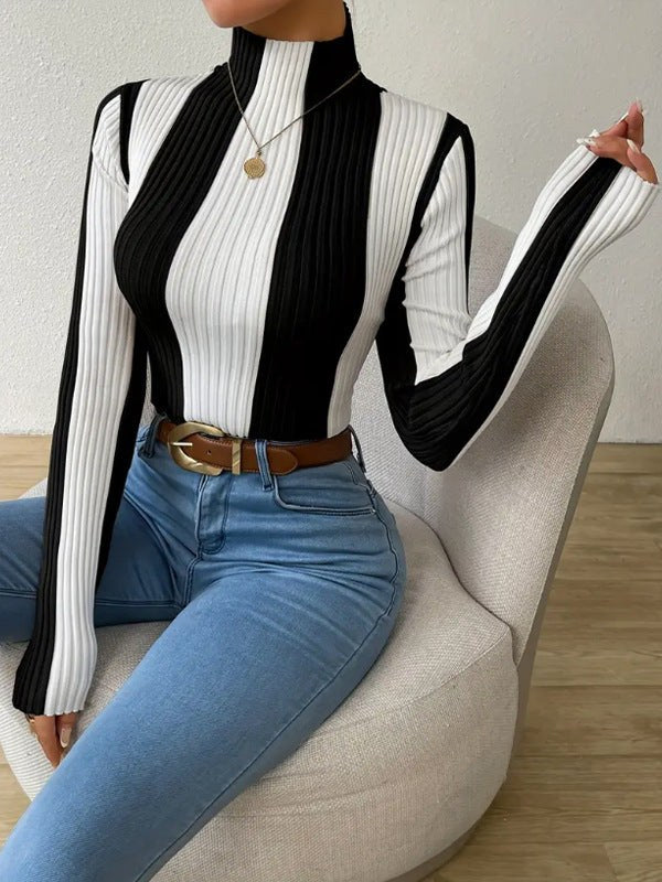 Sapphira | Women's Textured Long Sleeve Top in Black