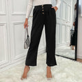 Sapphire | Women's Button Detail Elegant Fashionable Dress Pants
