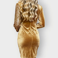 Sarai | Women's Asymmetric Long Sleeve Cocktail Dress