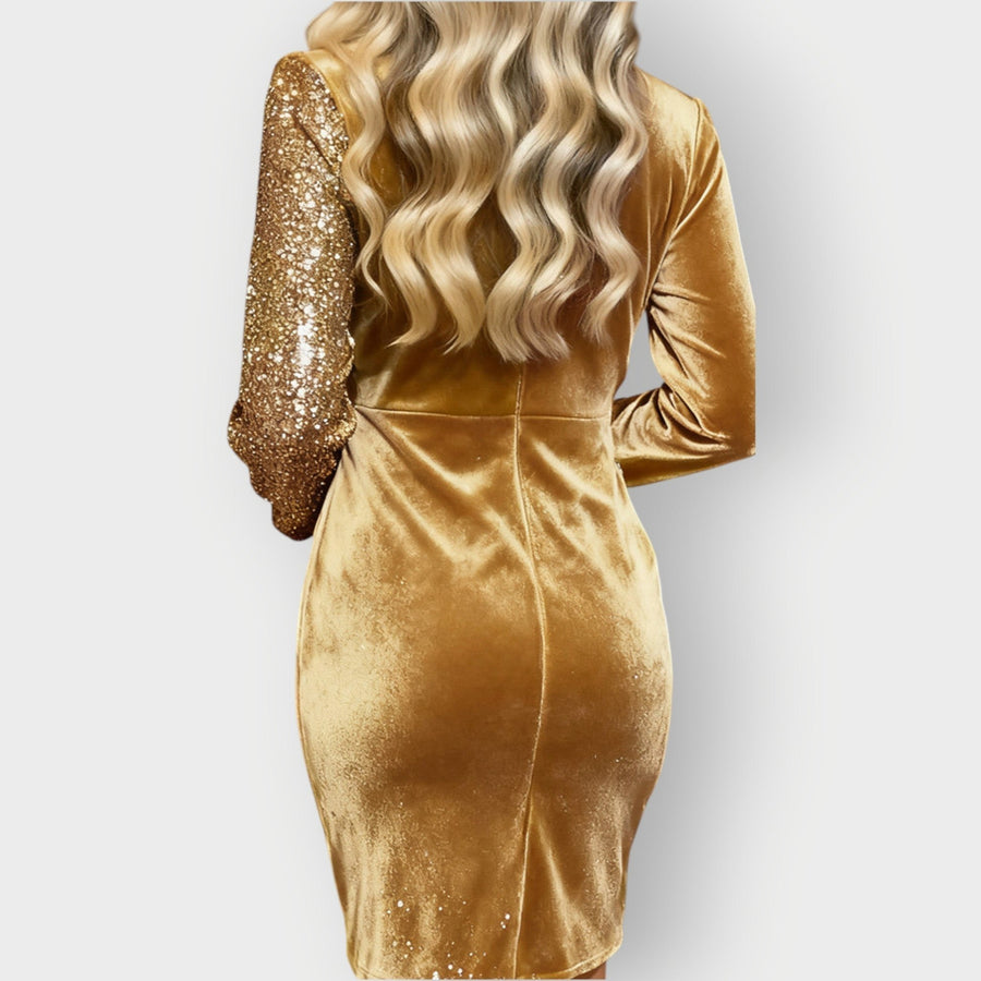 Sarai | Women's Asymmetric Long Sleeve Cocktail Dress