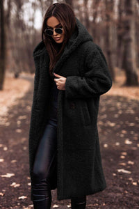 Sarai | Women's Oversized Cozy Hooded Jacket in Black