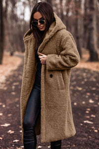 Sarai | Women's Oversized Cozy Hooded Jacket in Camel
