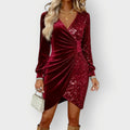 Sarai | Women's Asymmetric Long Sleeve Cocktail Dress