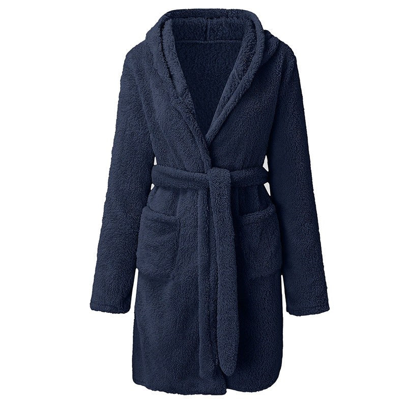 Saskia | Women's Cozy Pockets Hooded Fleece Coat – Fleece Jacket in Gray
