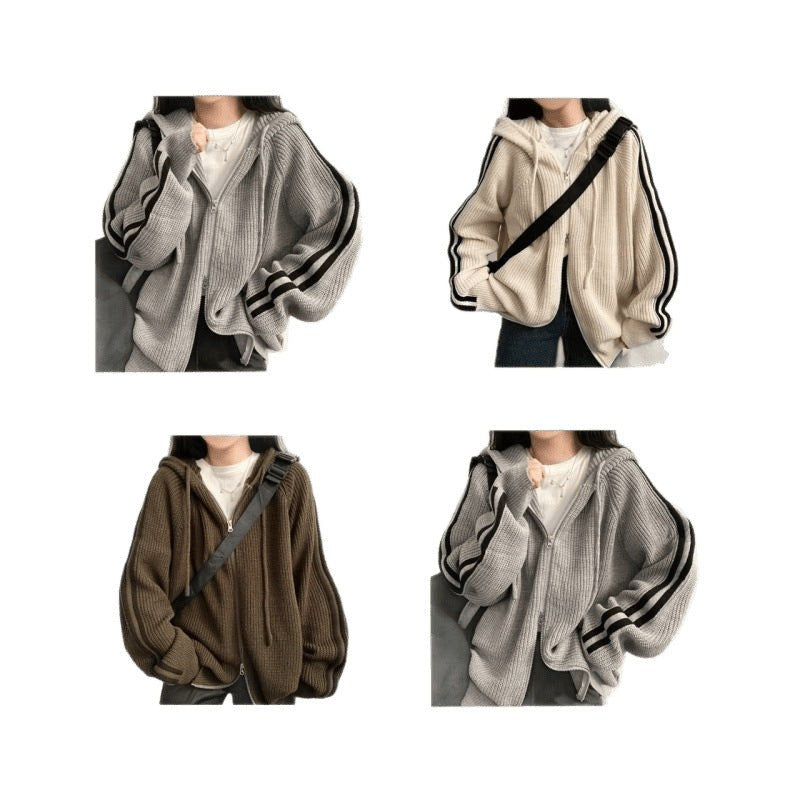 Saturnina | Women's Knit Hoodie in Apricot