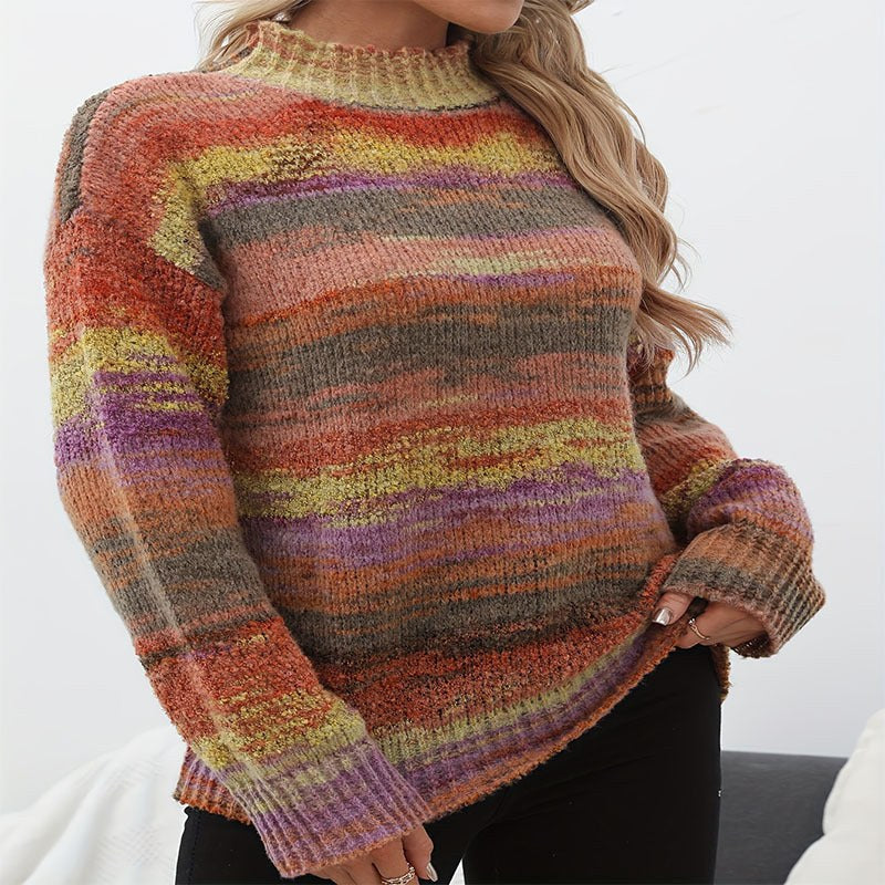 Scarlet | Women's Cozy Fashionable Sweater in Rainbow
