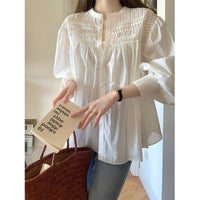 Sebastiana | Women's Button-Front Blouse in White