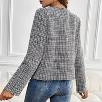 Sedna | Women's Textured Button-Front Elegant Jacket in Black