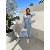 Selestina | Women's Floral Dress in Blue