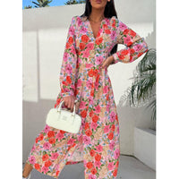 Selestina | Women's Floral Dress in Red