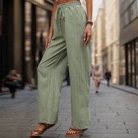 Serafine | Women's Elastic Waist Drawstring Comfortable Elegant Pants – Dress Pants in Minz Green