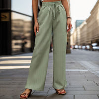 Serafine | Women's Elastic Waist Drawstring Comfortable Elegant Pants – Dress Pants in Minz Green