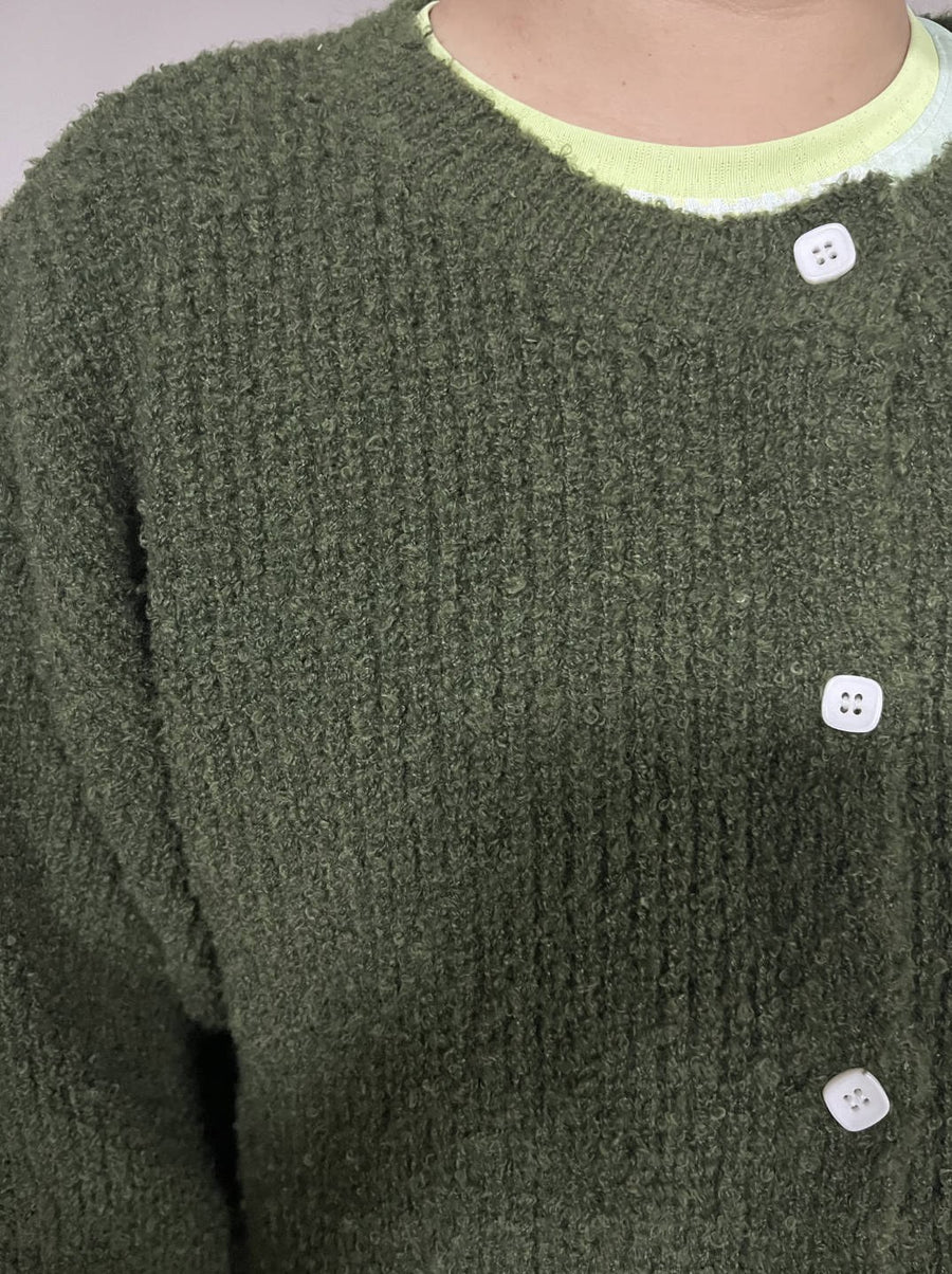 Seraphina | Women's Button-Front Cozy Knit Casual Sweater in Green