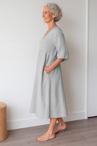 Seraphine | Women's V-Neck A-Line Midi Sundress