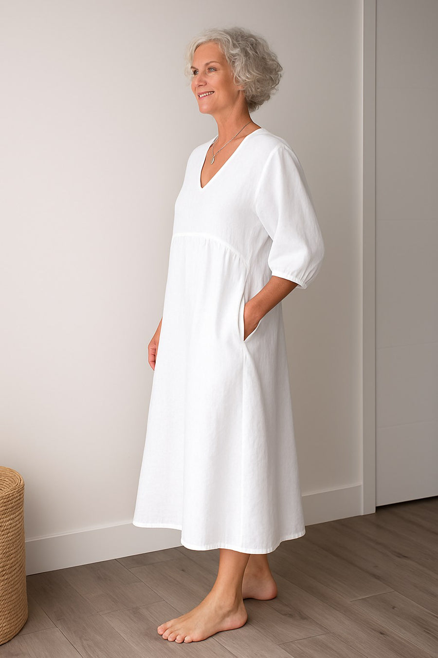 Seraphine | Women's V-Neck A-Line Midi Sundress