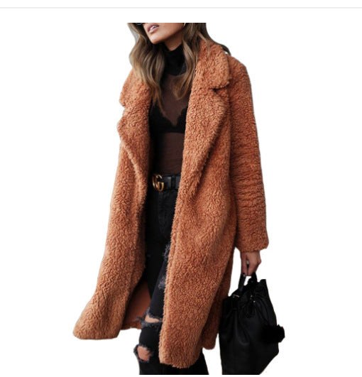 Serena | Women's Cozy Pockets Coat in Caramel