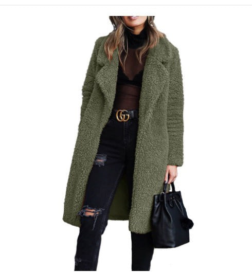 Serena | Women's Cozy Pockets Coat in Olive Green