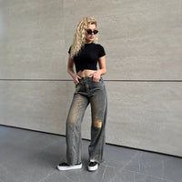 Severine | Women's Belted Fashionable Jeans in Bronz