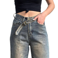 Severine | Women's Belted Fashionable Jeans in Bronz