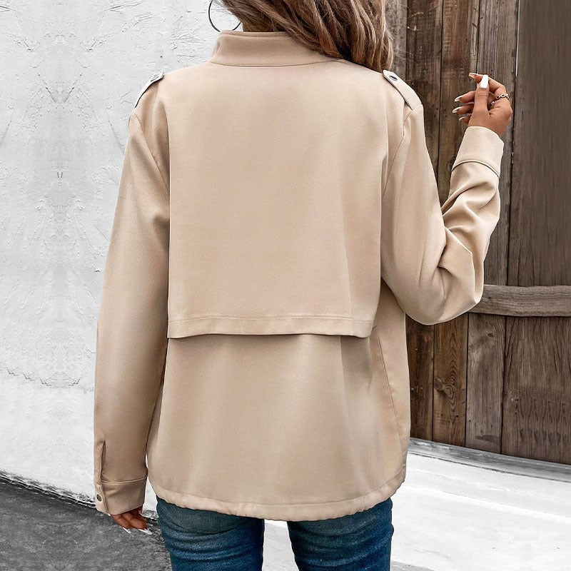 Sibilla | Women's Pockets Elegant Jacket in Khaki