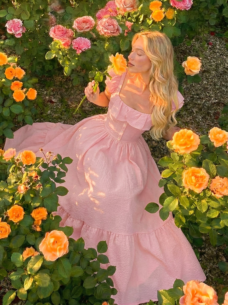 Sibyl | Women's Off-Shoulder Ruffled Cocktail Maxi Dress