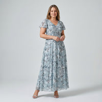 Sienna | Women's V-Neck Flutter Sleeve Cocktail Maxi Dress