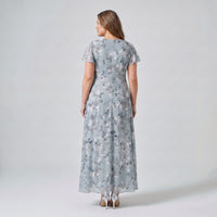 Sienna | Women's V-Neck Flutter Sleeve Cocktail Maxi Dress