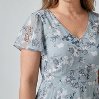 Sienna | Women's V-Neck Flutter Sleeve Cocktail Maxi Dress