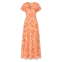Sienna | Women's V-Neck Flutter Sleeve Cocktail Maxi Dress