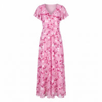 Sienna | Women's V-Neck Flutter Sleeve Cocktail Maxi Dress