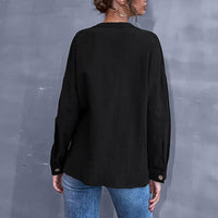Sienna | Women's Button Detail Blouse in Black