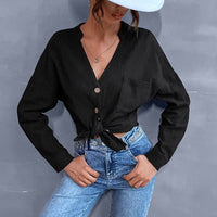 Sienna | Women's Button Detail Blouse in Black