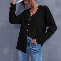 Sienna | Women's Button Detail Blouse in Black