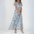 Sienna | Women's V-Neck Flutter Sleeve Cocktail Maxi Dress