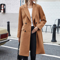 Sigismonda | Women's Button-Front Elegant Coat in Khaki