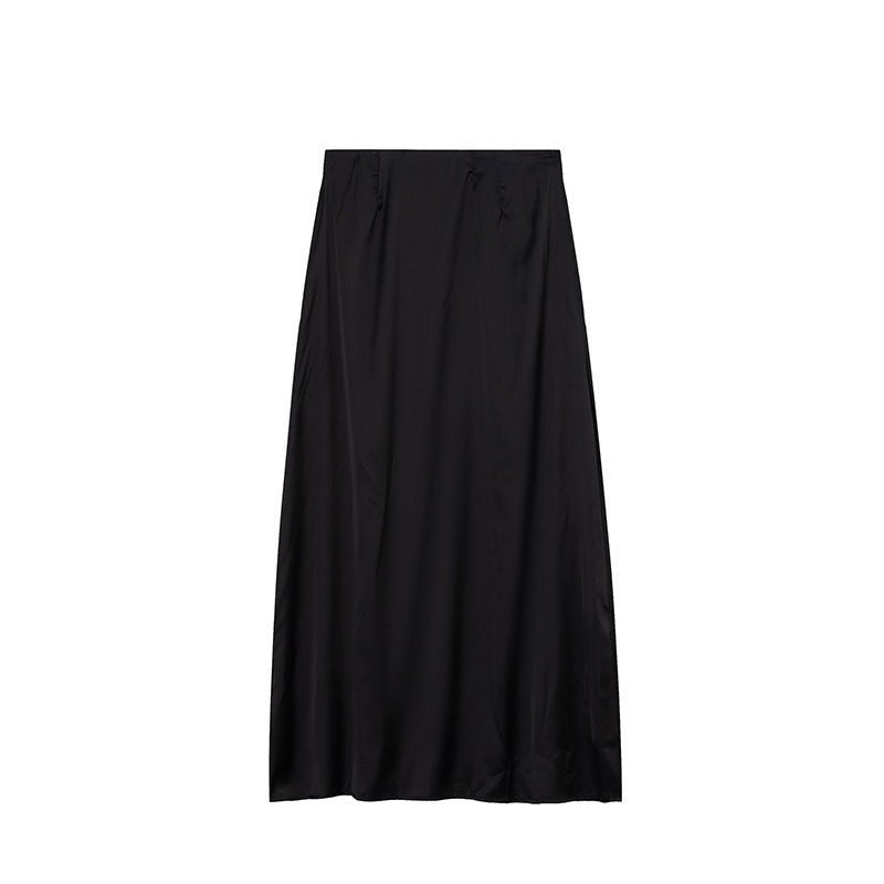 Sigismunda | Women's Satin Skirt in Black