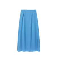 Sigismunda | Women's Satin Skirt in Blue
