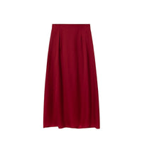 Sigismunda | Women's Satin Skirt in Burgundy