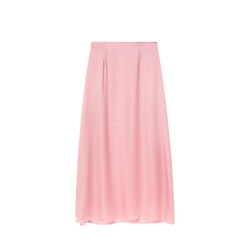 Sigismunda | Women's Satin Skirt in Light Pink