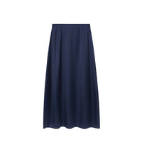 Sigismunda | Women's Satin Skirt in Marine Blue