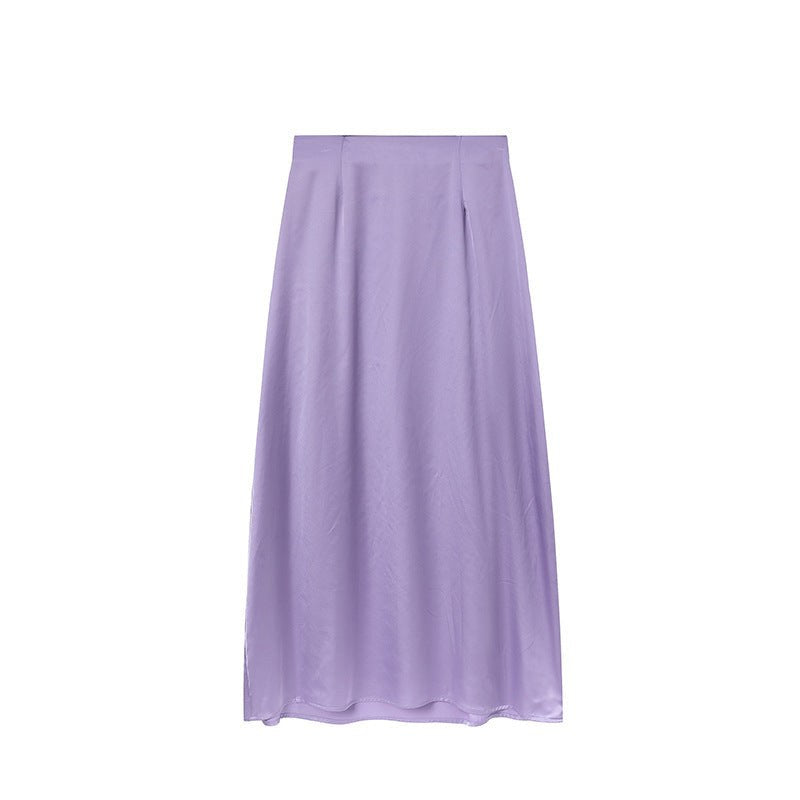 Sigismunda | Women's Satin Skirt in Purple
