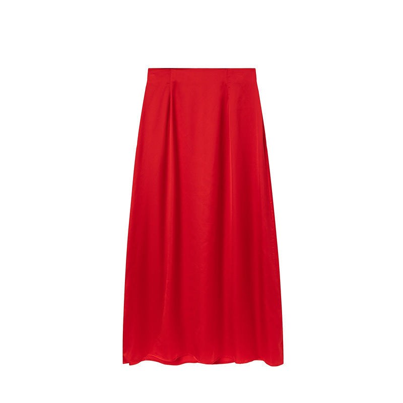 Sigismunda | Women's Satin Skirt in Red