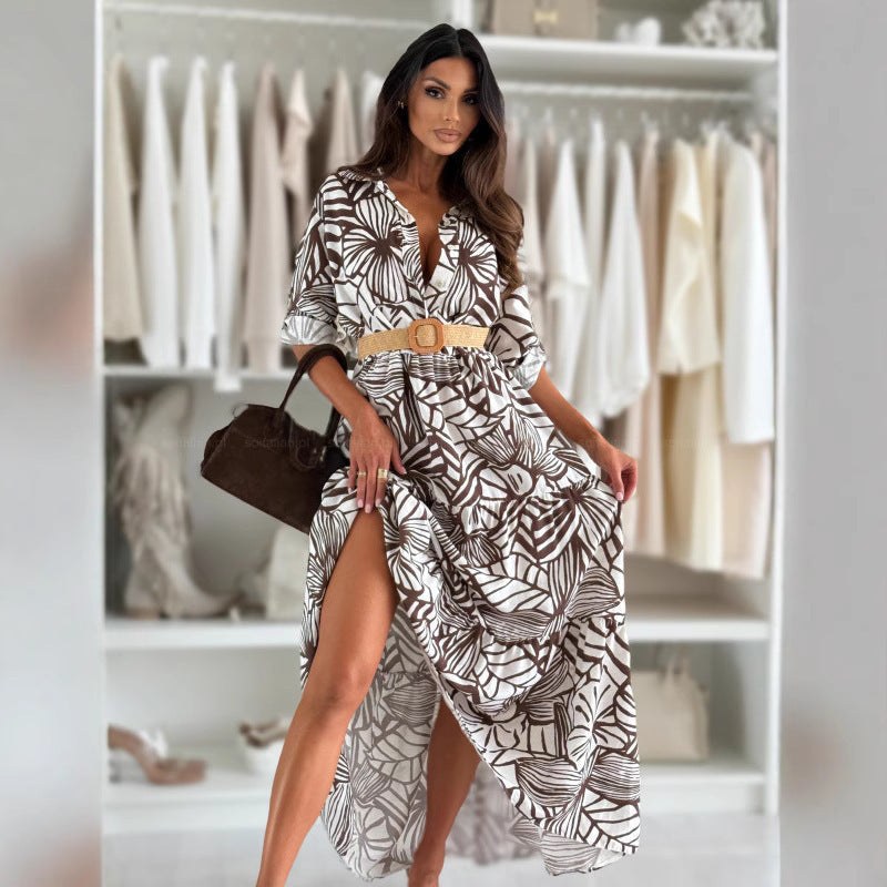 Signilde | Women's Floral Dress in Khaki