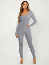 Silke | Women's Long Sleeve Elegant Jumpsuit in Light Gray
