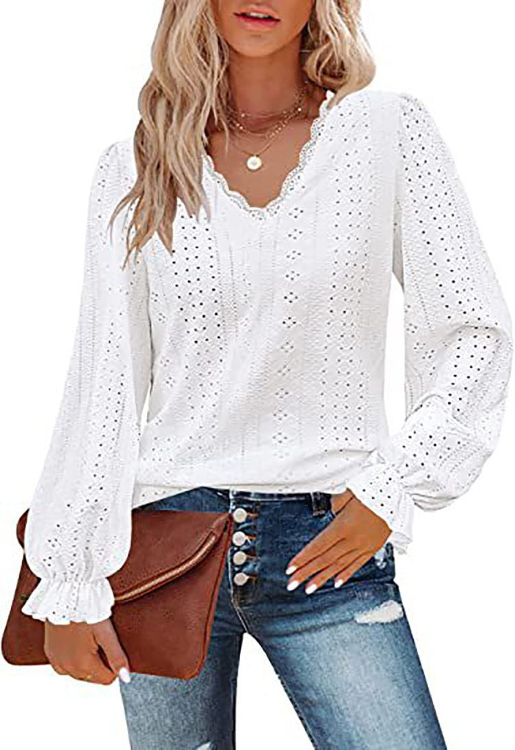 Silke | Women's Lace Blouse in White