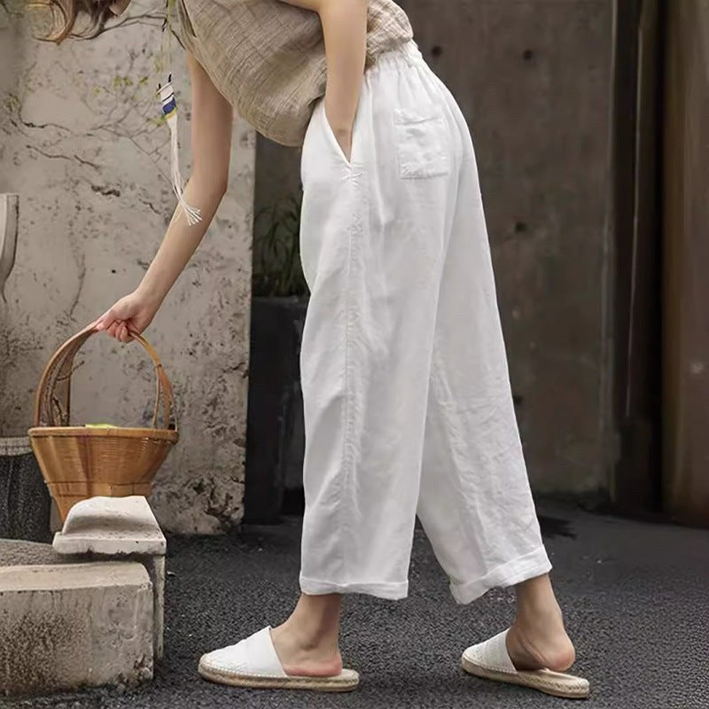 Simone | Women's Elastic Waist Pockets Casual Pants – Dress Pants