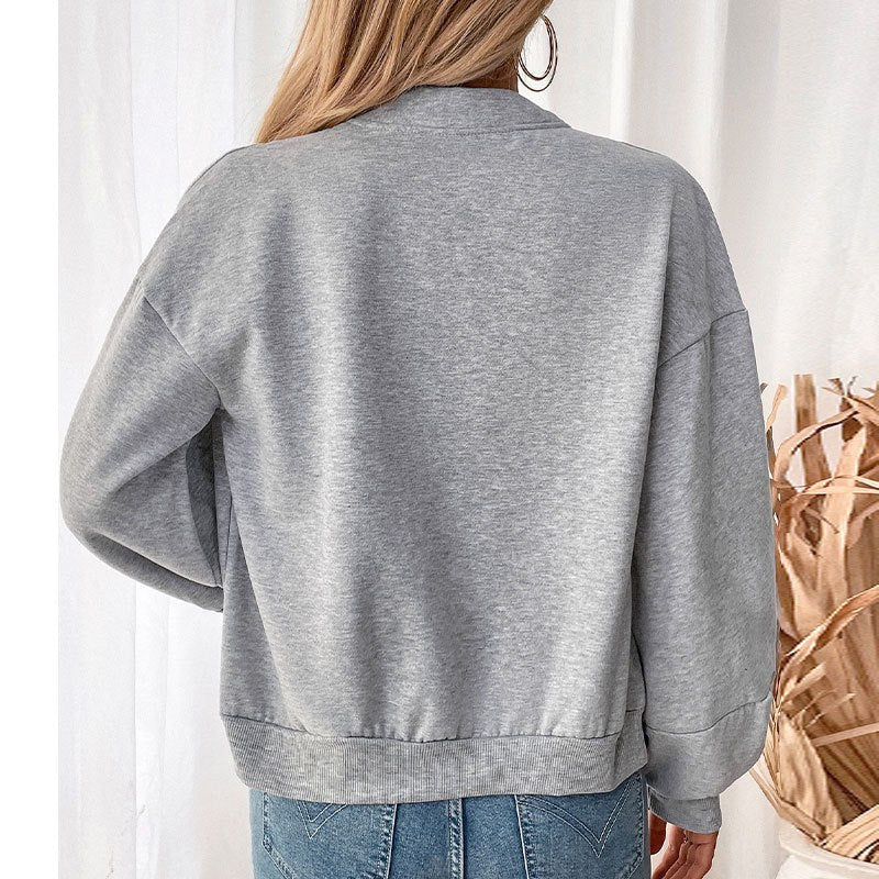 Simone | Women's Zip Voluminous Jacket in Light Gray
